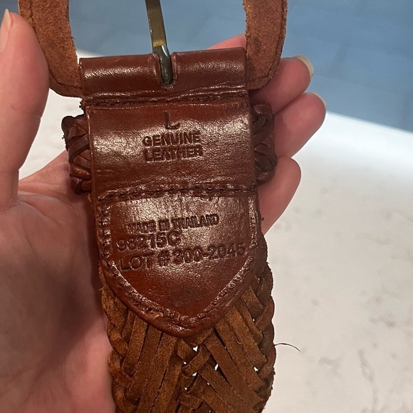 VINTAGE Woven Leather Belt Size Large - Picture 3 of 6